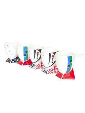 Rare 1980s Postmodern Mugs by Fujimori for Kato Kogei
